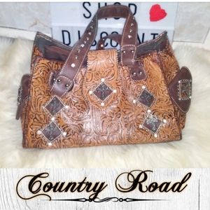 country road leather duffle bag